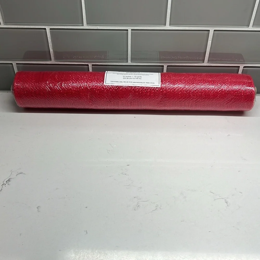 Hobby Lobby Polypro Mesh Ribbon‎ Weatherproof Red